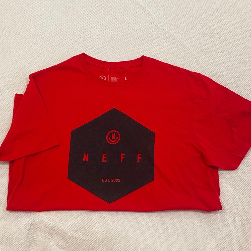 Neff Hexagon Red Tee with Black Graphic